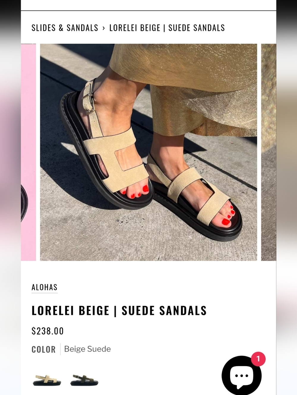 ALOHAS Beige Suede Platform Sandals